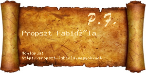 Propszt Fabióla névjegykártya